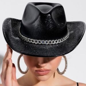 Cowboy Hat With Chain Detail